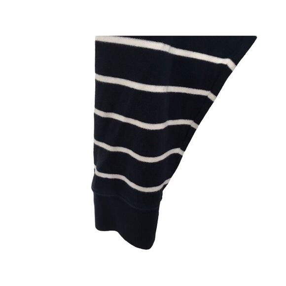 Lands End Sweater Mens Size 4XL Bedford Rib 1/4 Zip Blue Stripe 100% Cotton - Picture 4 of 12